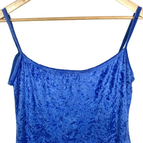 Shirl-Lynns Of New York Blue Velvet Stretch Dance Dress Adult M Lyrical Stage - Picture 2 of 7